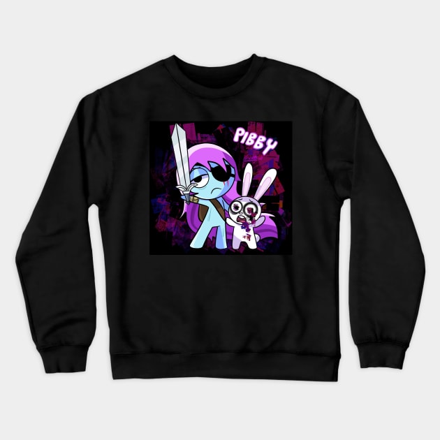 pibby dark Crewneck Sweatshirt by Klaudiapasqui 96